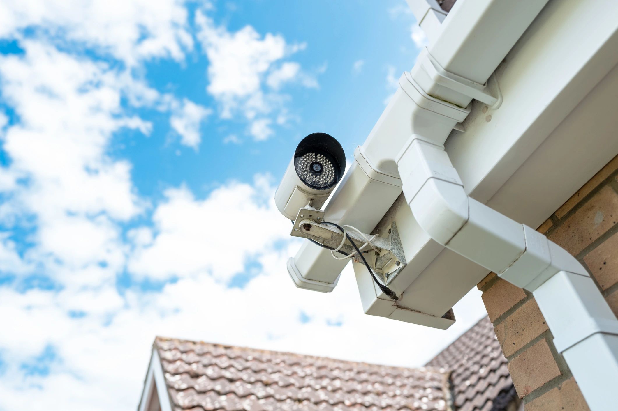 Business owner reviewing security footage