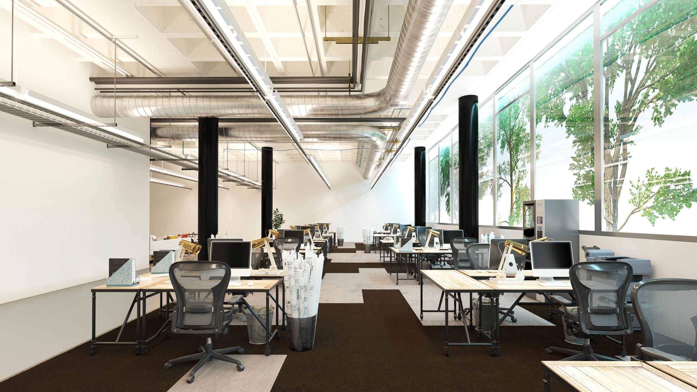structured data cabling in business office