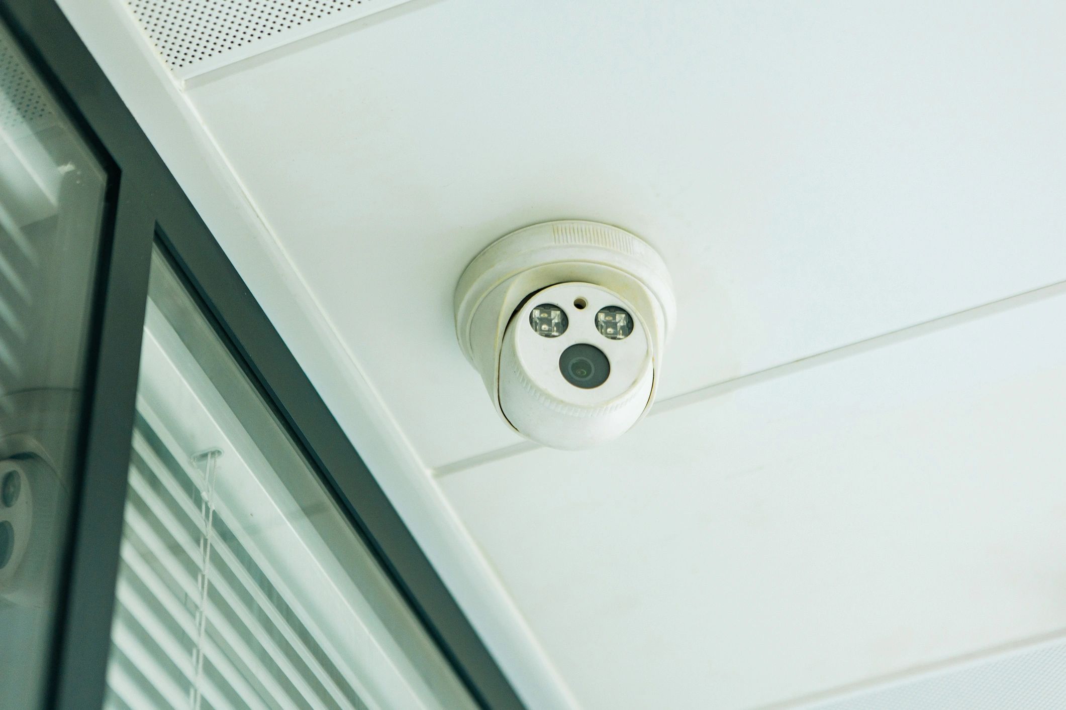 Modern security camera close-up
